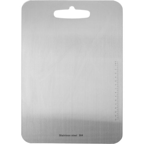 Planche à découper Double face en acier inoxydable 304, nettoyage facile pour la cuisine M. (1/5)