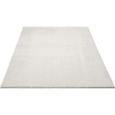 FLOORNOVO Hochflor Teppich Beige einfarbig - 110 x 60 cm - Besonders Weicher Teppich Wohnzimmer & Badezimmerteppich - Pflegeleicht - vielseitig einsetzbar im Innenbereich (1/2)