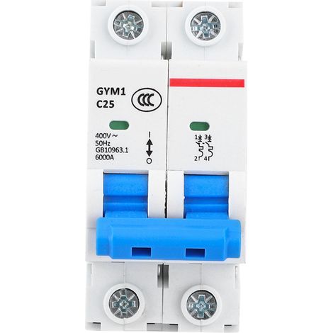 Disjoncteur miniature GYM1-DZ47S 2 pôles, 25A 400VAC, longue durée de vie, IP20, protection électrique (1/5)