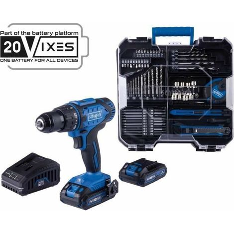 Perceuse-visseuse SCHEPPACH - 20V IXES - 50 Nm mandrin 13mm + 2 batteries + chargeur + 74 accessoires + Coffret - C-DTB74/2-X (1/5)