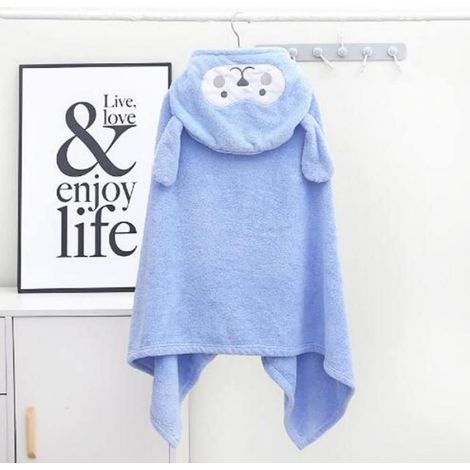 Serviette de bain poncho à capuche avec motif singe, ultra douce, pour enfants, idéale pour la plage et la natation (garçons et (1/5)
