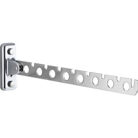Lot de 1 Étendoirs Muraux Rabattables en Acier Inoxydable - Accroche Murale pour Vêtements, Linge - Idéal Chambre, Salon, Balcon (Sliver 8 Trous)