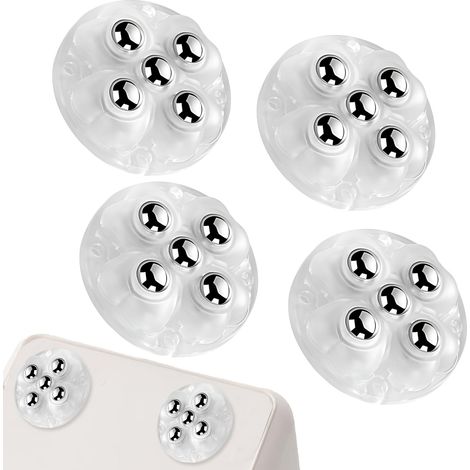 Selbstklebende Rollen, 4er-Set – 100 kg Tragkraft, 360° drehbare Rollen für Möbel und Schränke, transparent