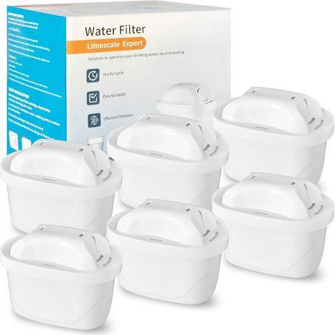 6 Pièces Cartouches De Filtre à Eau Compatibles avec Brita Maxtra+, Maxtra Pro, Marella, Style, Elemaris, Réduction de Chlore Impuretés (1/5)