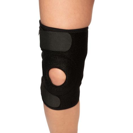 Knieorthese ohne Scharnier – Verstellbare Kompressions-Knieorthese für Damen und Herren. Wirksam zur Linderung von Knieschmerzen, Arthritis, zur Unterstützung der Genesung nach Verletzungen, im Sport (1/4)