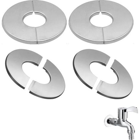 Rosace Robinet Mitigeur Douche 4 Pièces Ouvrante Robinetterie Ø 24mm (Acier Inoxydable Rosace Plomberie Plate Basse for Cuisine Salle de Bain