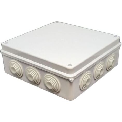 Boîte de distribution blanche 200x200x80mm avec 12 ouvertures I Boîte de dérivation en saillie - IP65