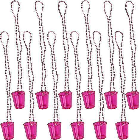 Lot de 12 verres à shot roses rouges pour la mariée, gobelets à perles en plastique Bride Tribe Jga pour enterrement de vie de jeune fille (1/4)