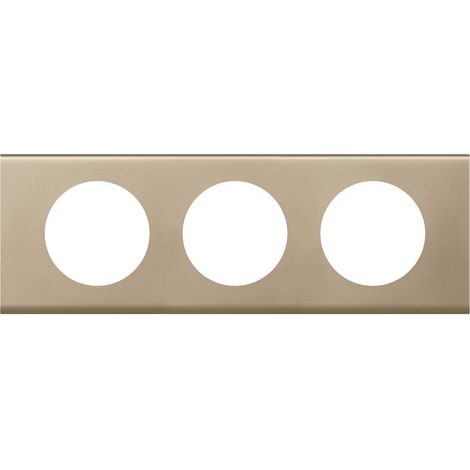 LEGRAND PLAQUE CÉLIANE FINITION MÉTAL POUR 3 POSTES - NICKEL VELOURS LEG69113