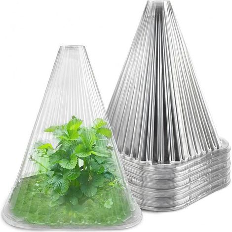 20 Pièces Cloches pour Plantes de Jardin, 22CM x 19CM Couvercle de Cloche en Plastique pour Plante Mini Serre Réutilisable pour Protection Contre Soleil Neige Gel Oiseaux Insectes (Clair) (1/4)