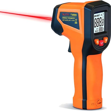 Thermomètre Infrarouge Laser, -50 ℃600 ℃(-58°F 1112°F) Pistolet de Température sans Contact, avec Eclairage LCD, Emissivité Réglable, pour Cuisine, Industrie, Barbecue (Pas pour l'homme) (1/5)