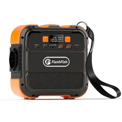 FlashFish Station électrique portable FlashFish 97,68Wh 26400mAh 120W, générateur batterie externe avec prise AC, USB-C/USB-A, DC 12V, camping (1/5)