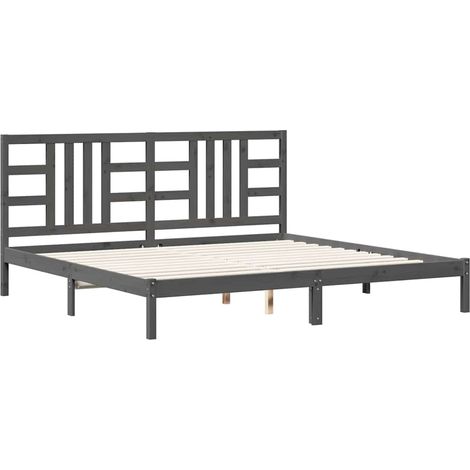 Maison Exclusive - Massivholzbett Grau 200x200 cm (1/5)