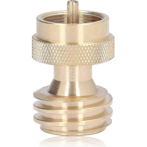 Brasseur de gaz camping convertisseur valve recharge propane, adaptateur petit raccord laiton pour bouteille gaz, refill universel. (1/5)