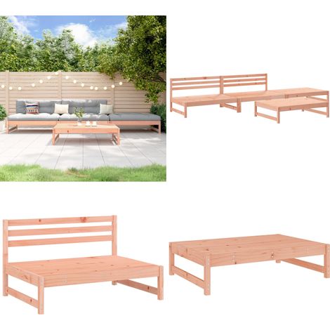 4-tlg. Garten-Lounge-Set Massivholz Douglasie - Gartenmöbel - Loungesessel - Gartenloungeset - Douglasie Möbel - Outdoor Furniture - Home & Living