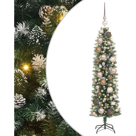 Arbre de Noël,Sapin de Noël artificiel slim avec 150 LED Vert 120 cm CFW32705 (1/5)