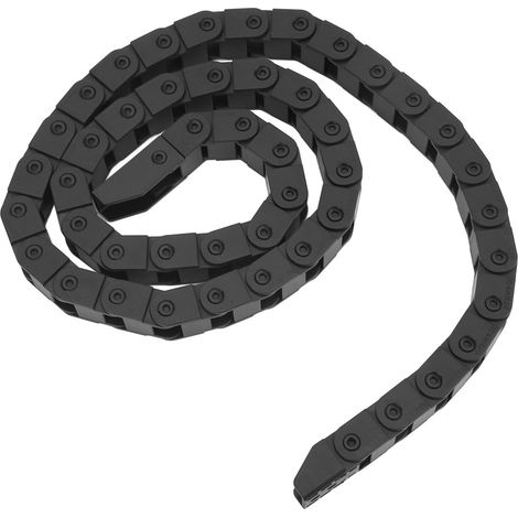 Kabel- und Drahtführungskette aus schwarzem, verschleißfestem Kunststoff mit Endverbindern für CNC-Maschinen (1/5)