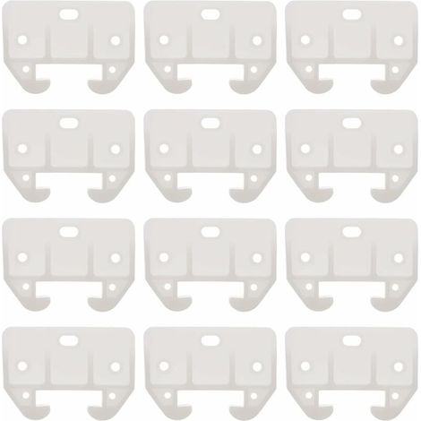 12 guías de plástico blancas para cajones, repuestos para cómodas, mesitas de noche y cajones. (1/4)