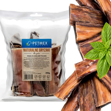 Delikatesse, natürlicher Kausnack für Hunde, Petmex Rindfleisch-Speiseröhren-Spaltspielzeug 200 g