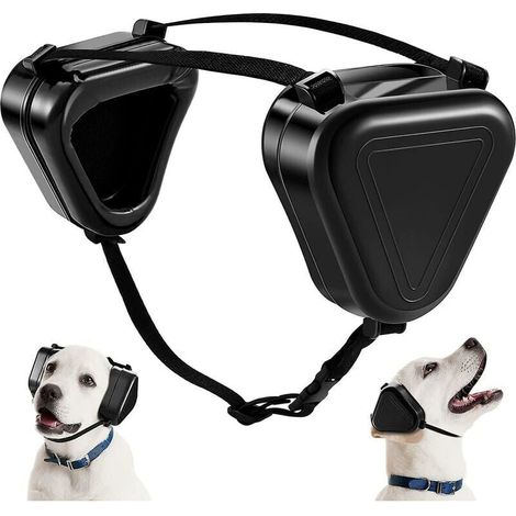 Dog Earmuffs, Noise Cancelling Earmuffs for Dogs, Hearing Protection Earmuffs for Dogs, Black MUMU