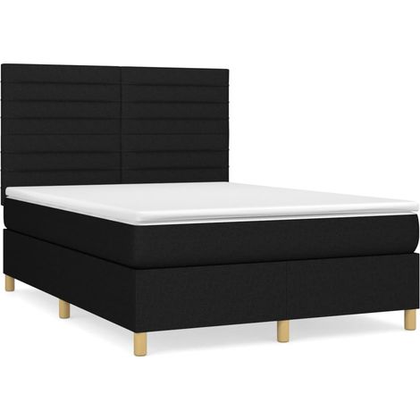 Maison Exclusive - Giroletto a Molle con Materasso Nero 140x190 cm in Tessuto (1/5)