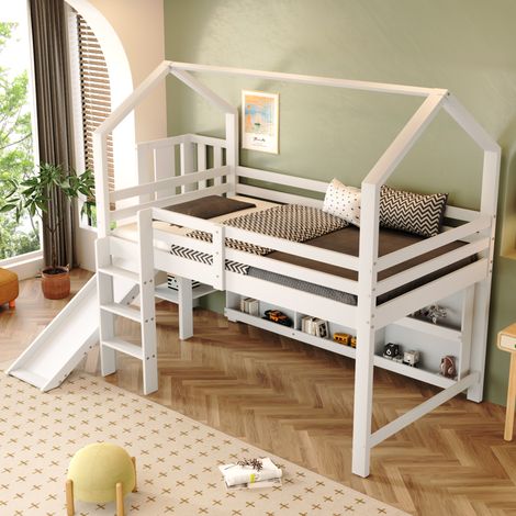 Bett Schlafplatz Stauraum 90x200 mit Rutsche OKMYHOME (1/5)