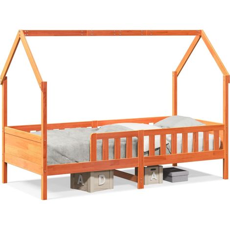 Maison Exclusive - Giroletto Casetta Bambini Marrone Cera 90x200 cm Massello Pino