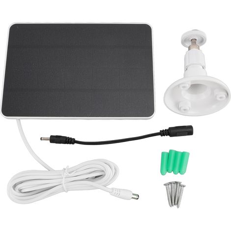 Ortviai Panneau Solaire 4 W pour Caméra de Sécurité et Sonnette Vidéo – Silicium Monocristallin, Blanc (1/5)