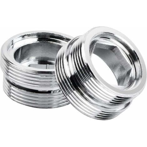 2 adaptadores de grifo con rosca macho, conector aireador de grifo de metal, adaptador de metal de aluminio para purificador de agua de grifo de cocina (M20-M22) (1/5)
