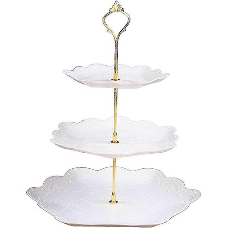 Présentoir à gâteaux amovible de style européen pour desserts, fruits et pâtisseries - Fournitures de traiteur - Décoration-Gold Hexagon type (1/5)