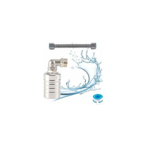 Vanne à flotteur entièrement automatique en acier inoxydable 304, régulateur de niveau d'eau automatique pour réservoir d'eau, mini robinet à boisseau sphérique à flotteur en acier inoxydable (prise). (1/4)