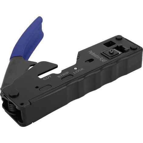 Crimpzange mit Kristallkopf für Netzwerkkabel (CAT-5, CAT-6, CAT-7, blau) (1/5)