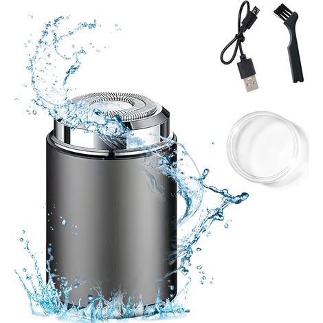 Mini rasoir de voyage, rasoir électrique portable ou homme, rechargeable par USB, étanche (noir) (1/5)