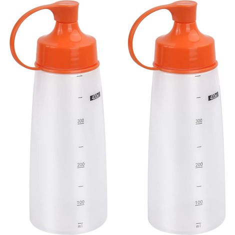 2 Pcs Bouteille de Sauce à Condiments Sauce Bouteilles Distributeur Presser Les Bouteilles en Plastique Transparent Flacon Souple avec Capuchon (1/5)
