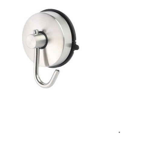 Crochet ventouse salle de bain - Lot de 2 - Sans perçage - Ventouse repositionnable - Diamètre 65 cm - Plastique chromé (1/5)