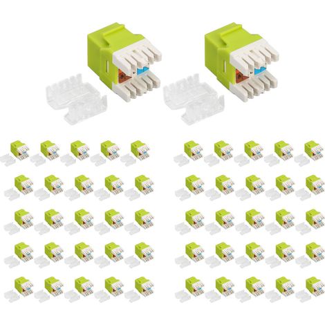 Module réseau RJ45 Catégorie 6 non blindé, connecteur Ethernet RJ45 à insertion à 180°, lot de 50 (1/5)