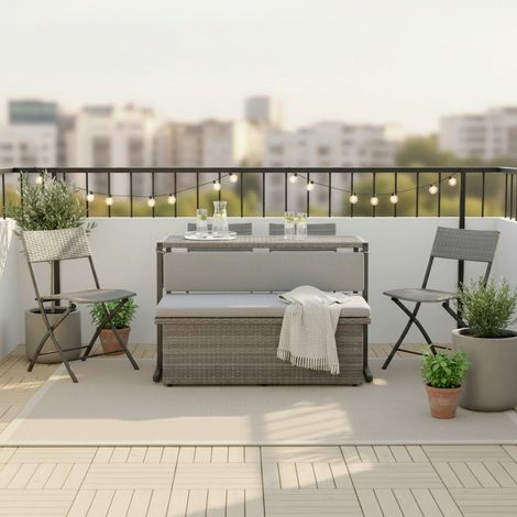 Mömax Loungeset Mario Graubraun Metall/Kunststoff Modular (1/5)