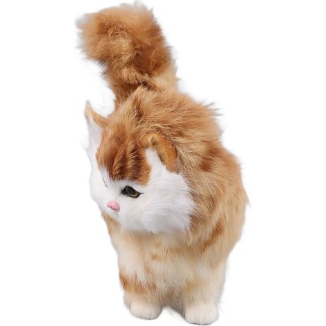 Chat en peluche réaliste et adorable, jouet de décoration pour la maison. (1/5)