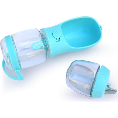 Bouteille d'eau pour chien avec récipient pour nourriture, gamelle portable pour chiot, distributeur pour animaux de compagnie, design breveté, plastique de haute qualité.-AquaForge (1/5)