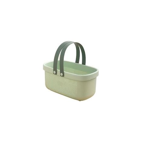 Panier de rangement de salle de bain portable - Vert citron transparent - Grand format (1/5)