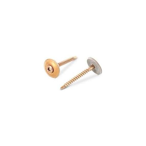 Vis faitage Tête fraisée bombée TFB TORX T20 4.5X25 Inox A2 cuivre Rondelle d'étanchéite EPDM 15-10 pièces