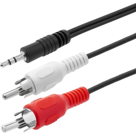 Câble Audio Stéréo Jack vers 2 RCA, Câble Jack 3,5 mm vers 2 RCA, Câble Cinch Connecteur Minijack Audio Stéréo, Convient pour HiFi Son PC, Amplificateur, Haut-parleur Mobile, Tablette (1/5)