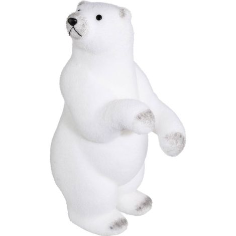 Weihnachtsdekoration, Stehender Bär beflockt H.50CM - Atmosphera créateur d'intérieur (1/2)