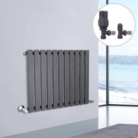 Designer Radiator D Shape Flat Panel Rad Central Heating Rads 600x760mm Single Anthracite (1/5)