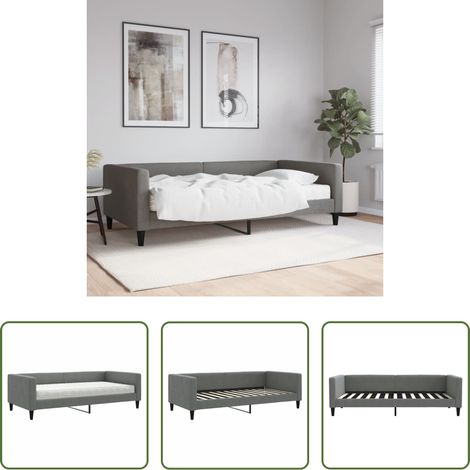 vidaXL Matratze - Tagesbett mit Matratze Dunkelgrau 100x200 cm Stoff (1/5)