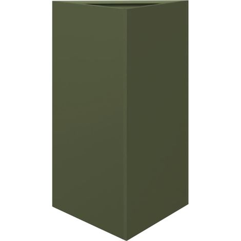 Jardinera triangular acero verde oliva 50x43x75 cm vidaXL