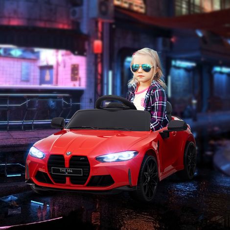 Elektro Kinderauto BMW M4, Sound & Licht, 3-5 km/h, inkl. Fernsteuerung, für 3-5 Jahre, Rot