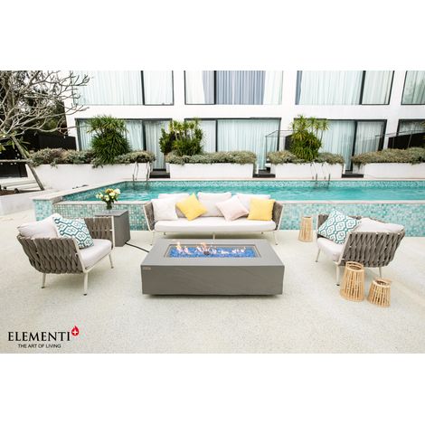 Elementi Gasfeuerstelle "Colorado" in Sandstein-Optik, grau, 142,2 x 81,3 x 38 cm (L x B x H)