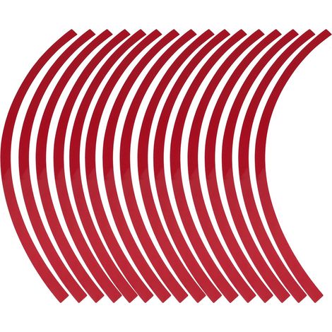 Bande adhésive réfléchissante pour roues de voiture et moto, déco autocollante 6 couleurs rouge vif (1/5)