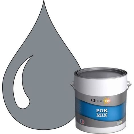Peinture d'Accroche et Finition 2 en 1 - POK - POK MIX - Acrylique Satinée - RAL 7046 - 3L (1/4)